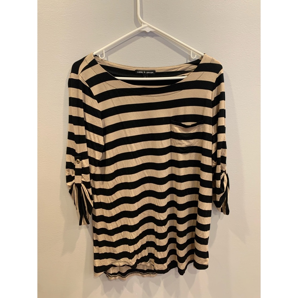 Striped 3/4 Sleeve Blouse!